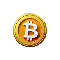 bitcoin 3d interpretazione icona illustrazione png