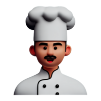 chef face 3d rendering icon illustration png