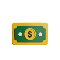 contant geld 3d renderen icoon illustratie png