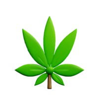 cannabis 3d le rendu icône illustration png