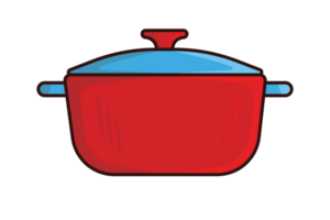 cazuela plato cocina Cocinando maceta ilustración. cocina aparato elemento icono concepto. pan con tapa para platos, cocina, hogar Cocinando diseño. png