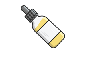 Oil Dropper Glass Bottle illustration. Beauty and fashion object icon concept. Hair oil bottle design.Cosmetic blank vials for liquid drug concept. png