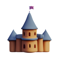 castelo 3d Renderização ícone ilustração png