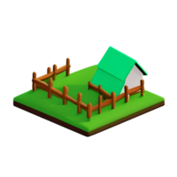 farm 3d rendering icon illustration png