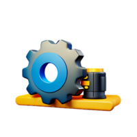 gear 3d rendering icon illustration comma separated, no special characters png