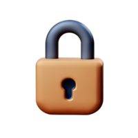 lock 3d rendering icon illustration png