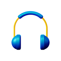 headphones 3d rendering icon illustration png