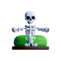 skeleton 3d rendering icon illustration png