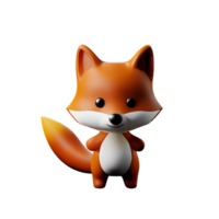 fox 3d rendering icon illustration png