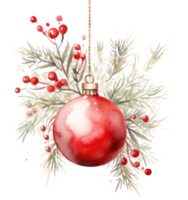 Christmas illustration with red ball png