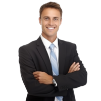 Smiling businessman isolated png