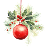 Kerstmis illustratie met rood bal png