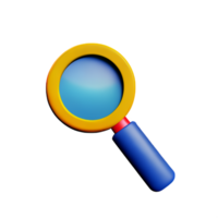 magnifying glass 3d rendering icon illustration png