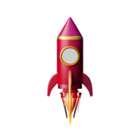 christmas 3d rocket with fireworks illustration png