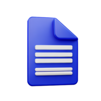 document 3d rendering icon illustration png