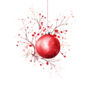 Christmas illustration with red ball png