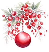 Kerstmis illustratie met rood bal png