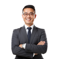 Chinese smiling businessman isolated png