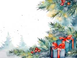 Aquarell Weihnachten Karte mit die Geschenke png