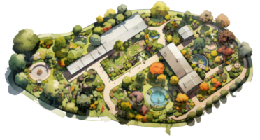 plano do a jardim e panorama png