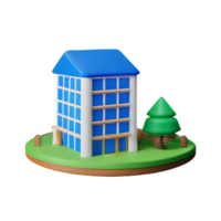 Real estate 3d rendering icon illustration png