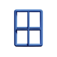 window 3d rendering icon illustration png