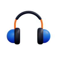 auriculares 3d representación icono ilustración png