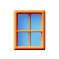 window 3d rendering icon illustration png