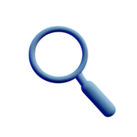 magnifying glass 3d rendering icon illustration png