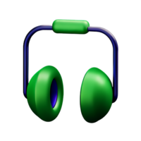 headphones 3d rendering icon illustration png