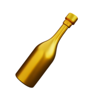 Champagne 3d renderen icoon illustratie png