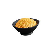 arroz 3d representación icono ilustración png