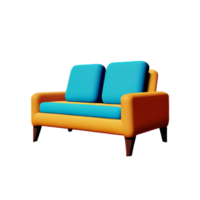 sofa 3d rendering icon illustration png