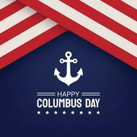 USA Columbus Day poster with anchor vector