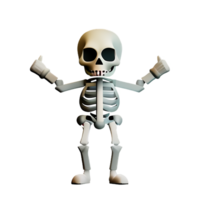 skeleton 3d rendering icon illustration png