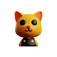 cute cat 3d rendering icon illustration png