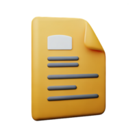 document 3d rendering icon illustration png