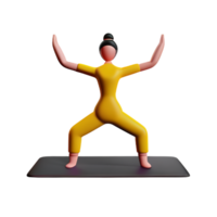 yoga 3d rendering icon illustration png