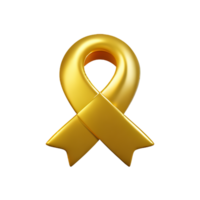 gold ribbon 3d rendering icon illustration png