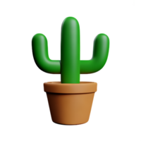 cactus 3d representación icono ilustración png