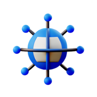 network 3d rendering icon illustration png
