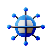 netwerk 3d renderen icoon illustratie png