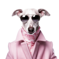 Fashion dog portrait isolated on transparent background, created with generative AI png