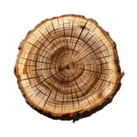 Tree trunk cross section isolated on transparent background, created with generative AI png