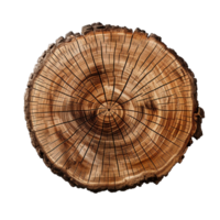 Tree trunk cross section isolated on transparent background, created with generative AI png