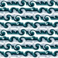 Seamless pattern in retro style. Wavy blue background for fashionable prints in funk style. Unusual psychedelic water background with lines from the wave. Sea line, covering wave vector