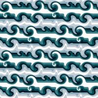 Seamless pattern in retro style. Wavy blue background for fashionable prints in funk style. Unusual psychedelic water background with lines from the wave. Sea line, covering wave vector