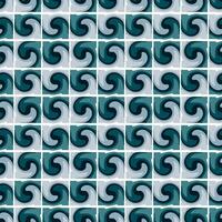 Seamless pattern simulation of twisting waves in a chaotic manner. Square wave pieces for fashionable prints in funk style. Unusual psychedelic wave background with steep lines. Divided water vector