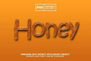 honey 3d text effect photo