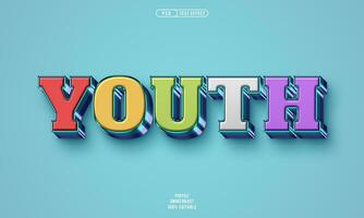 Youth 3D editable text effect photo